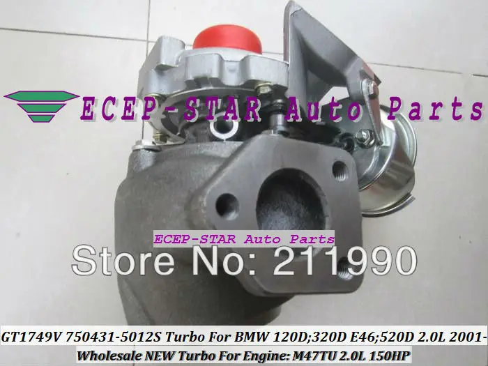 GT1749V 750431-0009 750431-0006 750431 7794144E03 7787626G 7787627G 787626 Turbo для BMW 120D 320D E46 520D 01- M47TU 2.0L 150HP |