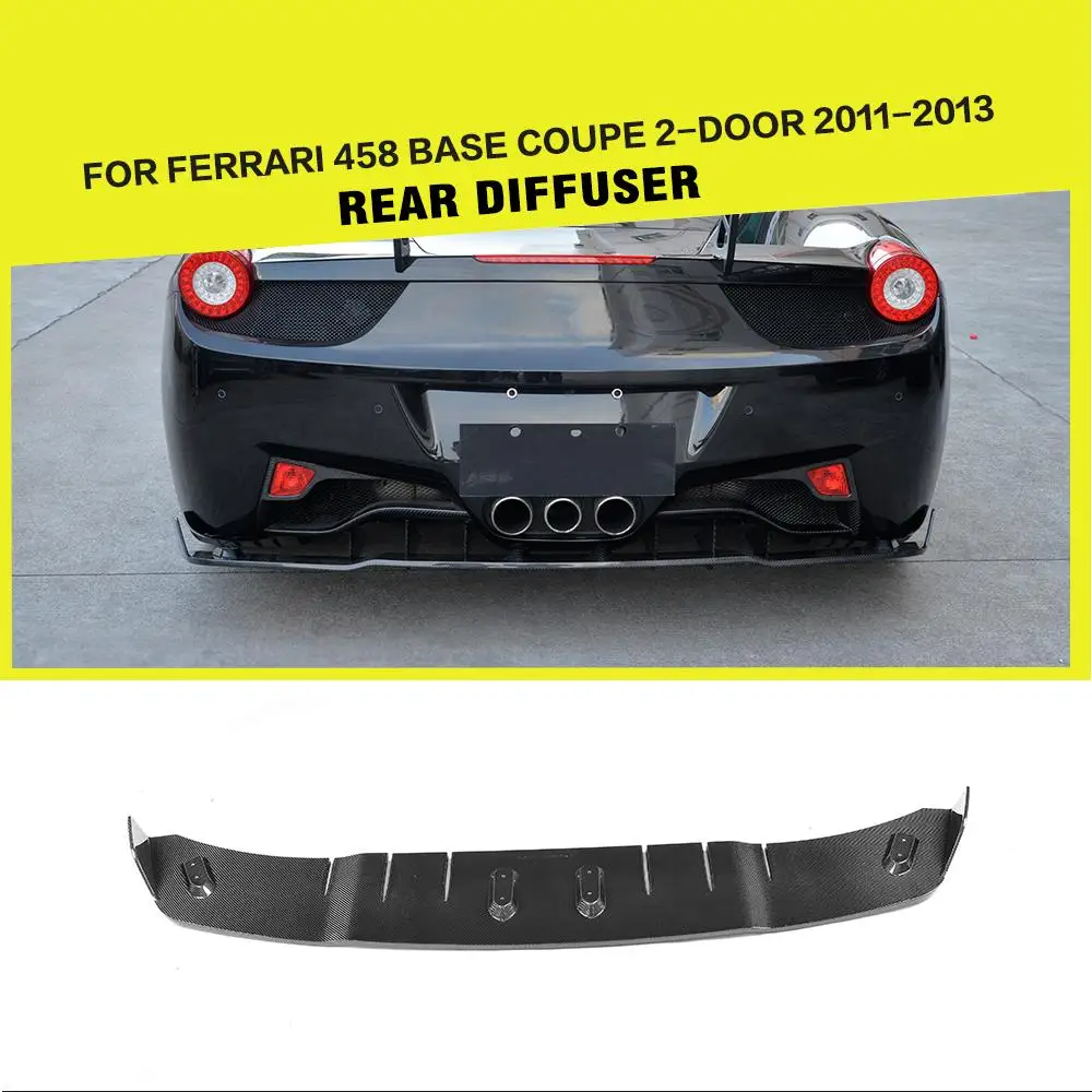 Carbon Fiber Rear Bumper Lip Exhaust Diffuser Spoiler for Ferrari 458 Italia Spider Coupe Convertible 2 Door 2011 2012 2013