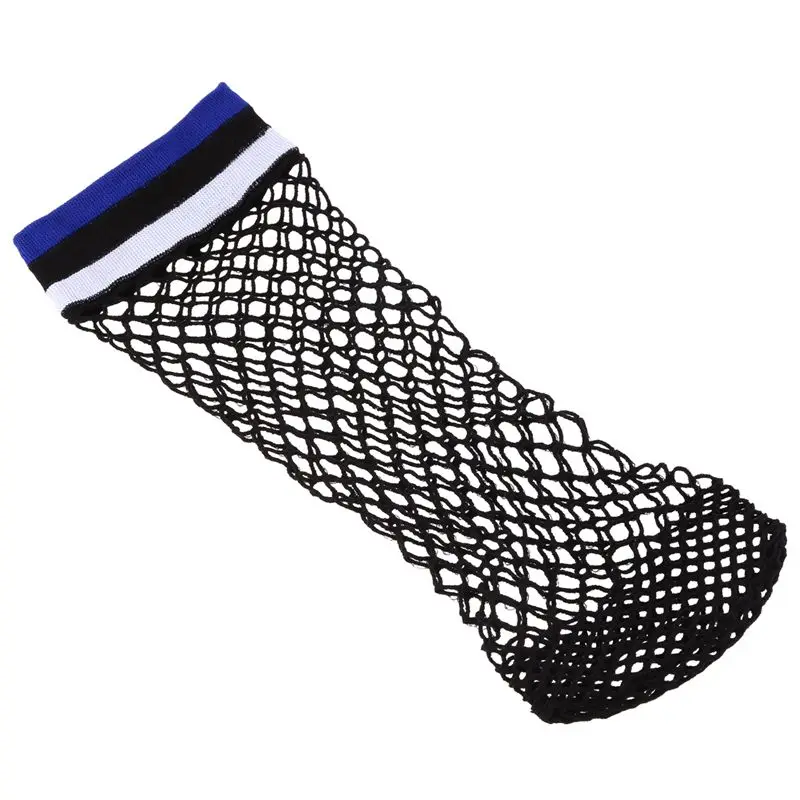 1 пара летние женские полосатые ажурные носки черные сетчатые короткие