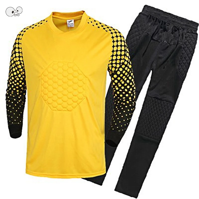 

2020/21 New Kids Soccer Goalkeeper Jerseys Set Men's Sponge Football Long Sleeve Goal Keeper Uniforms Kits Goalie Training Suit