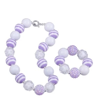 2020 new cute kids jewelry set chunky acrylic bubblegum beads necklace bracelet children kid girls necklaces sets