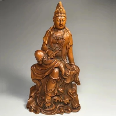 

Old boxwood carvings Сидящая Гуаньинь предметы антиквариат и различные коллекции.