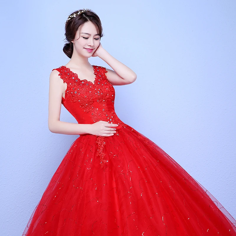 Женское свадебное платье с кружевной аппликацией белое или красное кружевное