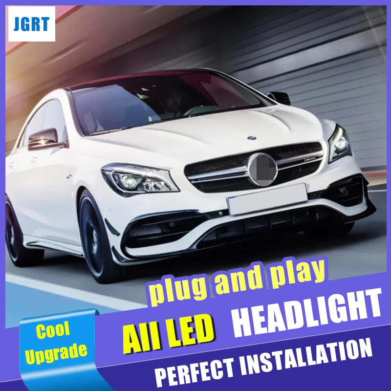 Галогенная лампа Обновление все светодиодные передние фары для Mercedes-Benz CLA W117 фары Двойной Луч би-объектив СВЕТОДИОДНЫЙ drl
