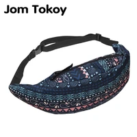 jom tokoy new colorful waist pack for men fanny pack style bum bag retro geometry women money belt travelling waist bag