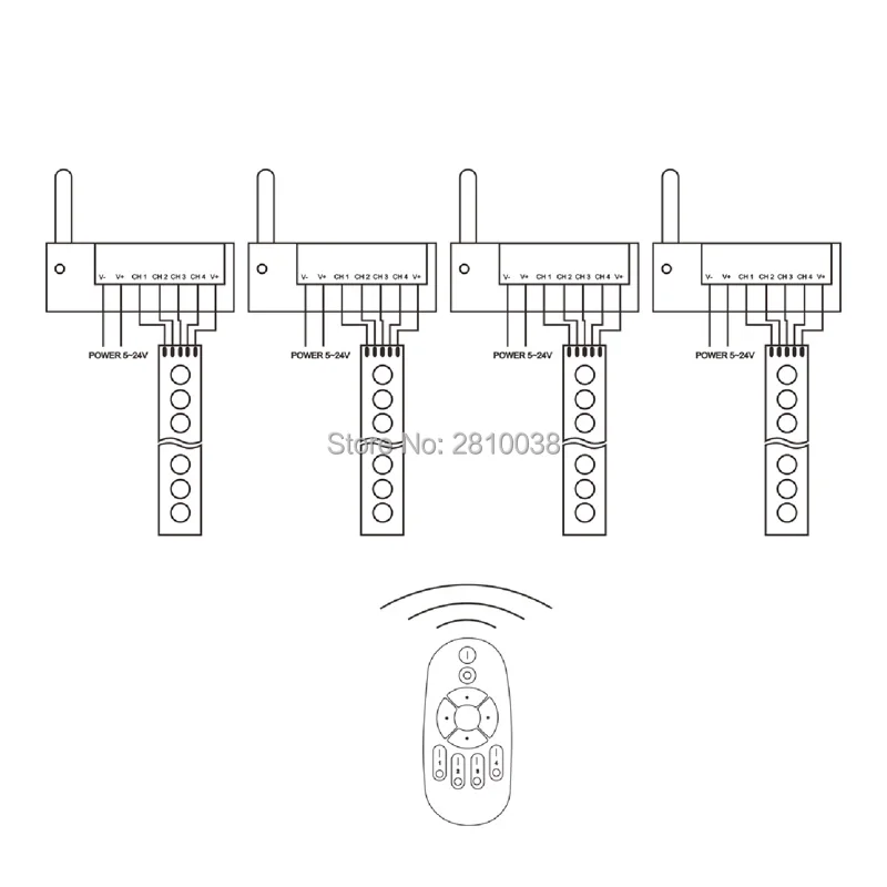 4 шт./лот 12 24 в светодиодный контроллер RGB led wifi 2 4G многоканальный диммер для