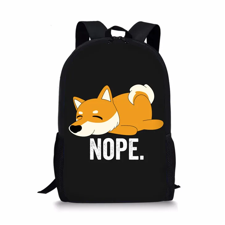Z3885C Nopersonality Cute Corgi Dog School Bag Set Black Child Schoolbag for Teenager Girls Boys Junior Primary Children Kids Book Bags - Цвет: Z3885C