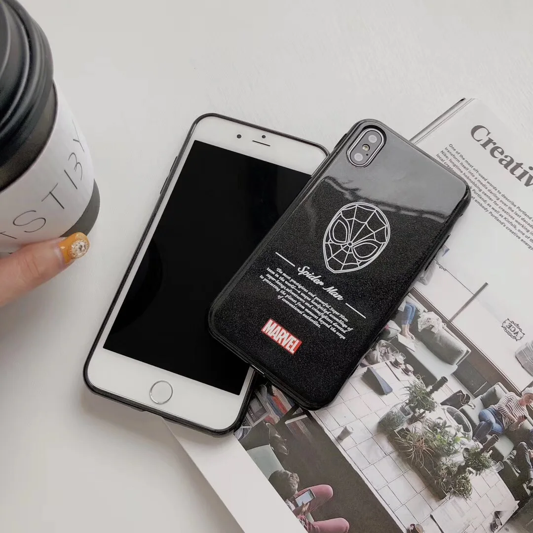 Супер герой MARVEL Железный человек Человек-паук Капитан Америка блеск Чехол для