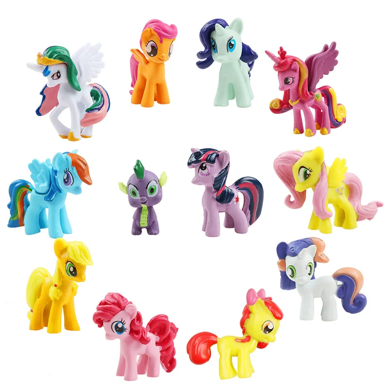 12 шт./набор игрушки My Little Pony Tempest Shadow Twilight Sparkel Rarity Movie Фигурки Коллекционная модель куклы для детей Подарки - Цвет: B