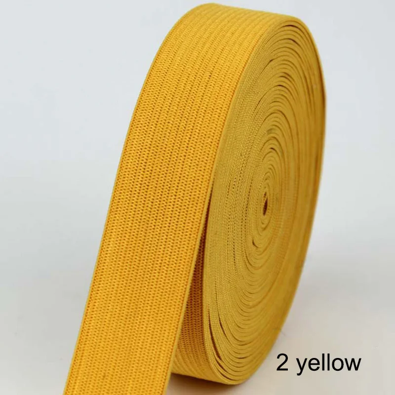 2 yellow 2 м/лот, 20 мм, цветные плоские эластичные ленты для шитья, аксессуары для свадебной одежды, эластичная лента для DIY, нижнее Белье для беременных - Цвет: 2 yellow