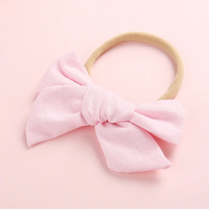 Light pink with Band Весенне-летние заколки для волос или повязки на голову, украшенные цветами и бантом, Школьный бант для волос для девочек, заколки для девочек, аксессуары для волос, реквизит для фотосессии - Цвет: Light pink with Band
