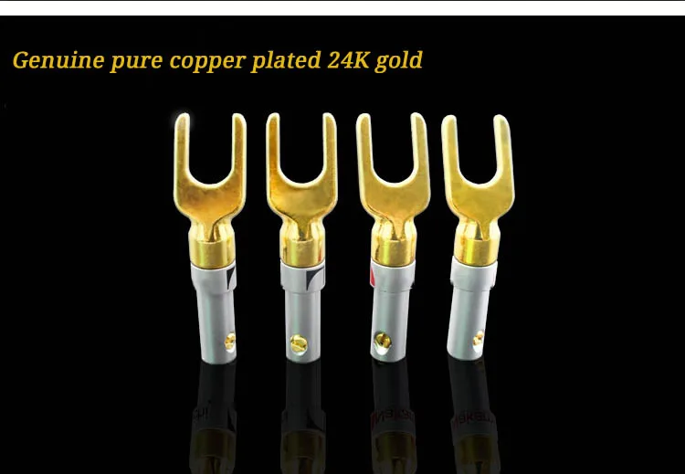 Чистая медь покрытием weld free y plug u разъем акустический Рог плагин|Коннекторы и