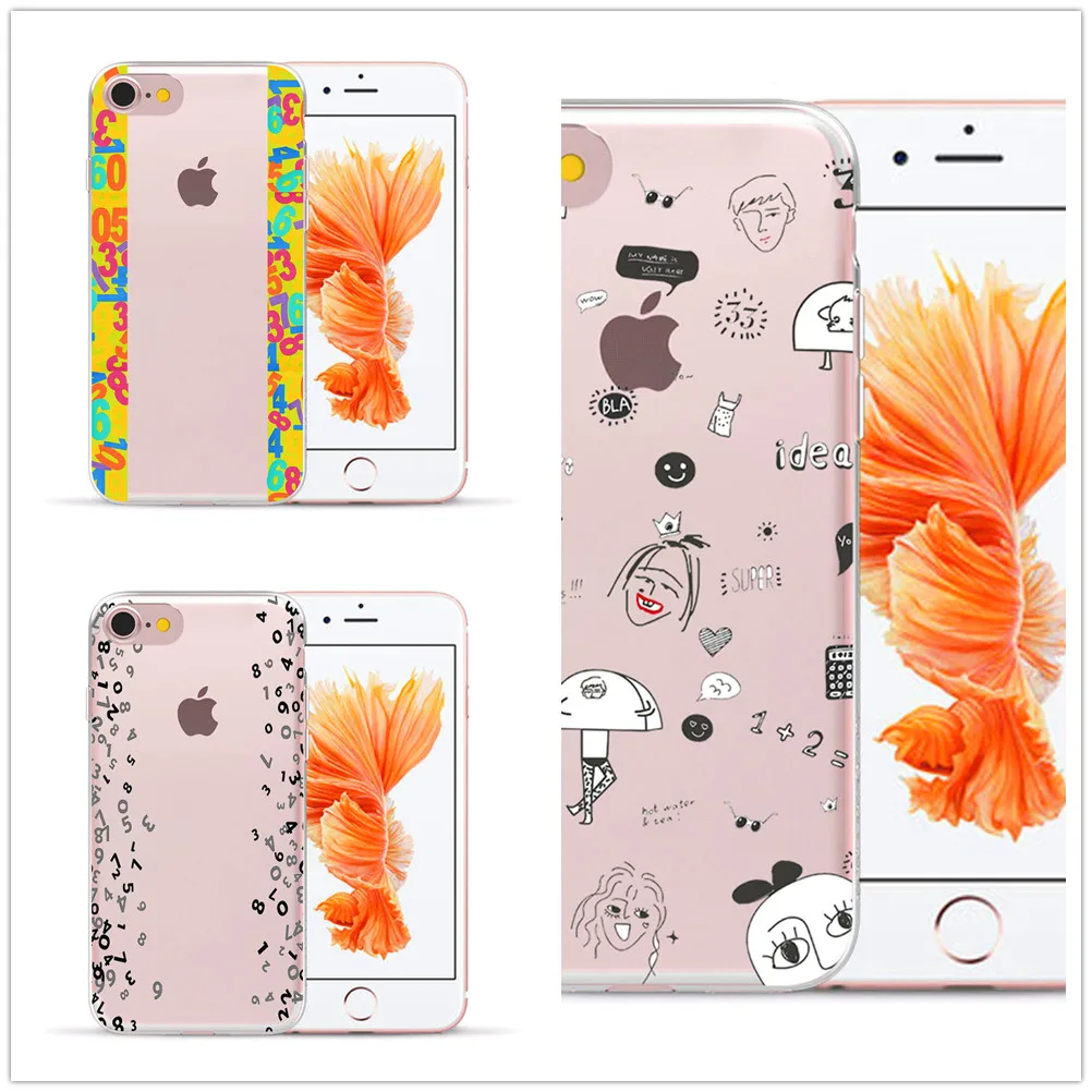 Забавные цифровые и прозрачные чехлы из ТПУ для iphone 8 7 6 6s X XS XR XMAX samsung Galaxy 9 10 plus coque