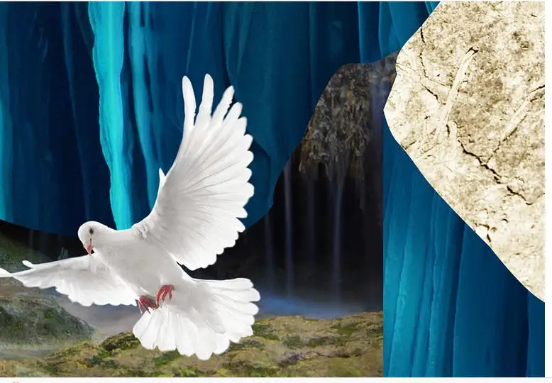 PVC waterproof floor Waterfall woods Home Decoration 3D stereoscopic wallpaper | Обустройство дома