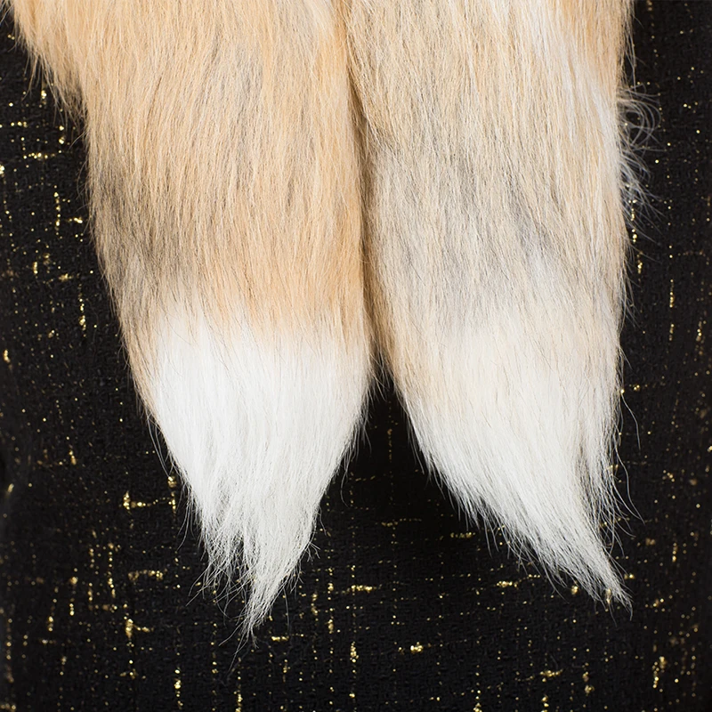 90 см Зимние Модные теплые из натурального Лисьего меха воротники для пальто
