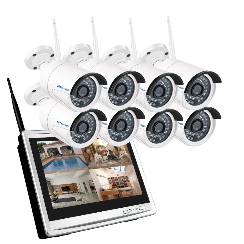 Techage 8CH Беспроводной Wifi 12 дюймов ЖК дисплей монитор сетевое записывающее