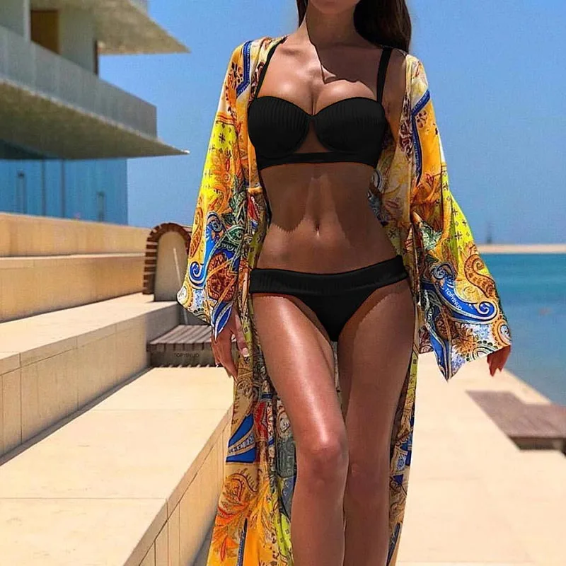 sexy women underwire solid bikini swimwear push up set swimsuit beach wear low waist brazilian biquini bathing suit | Женская одежда