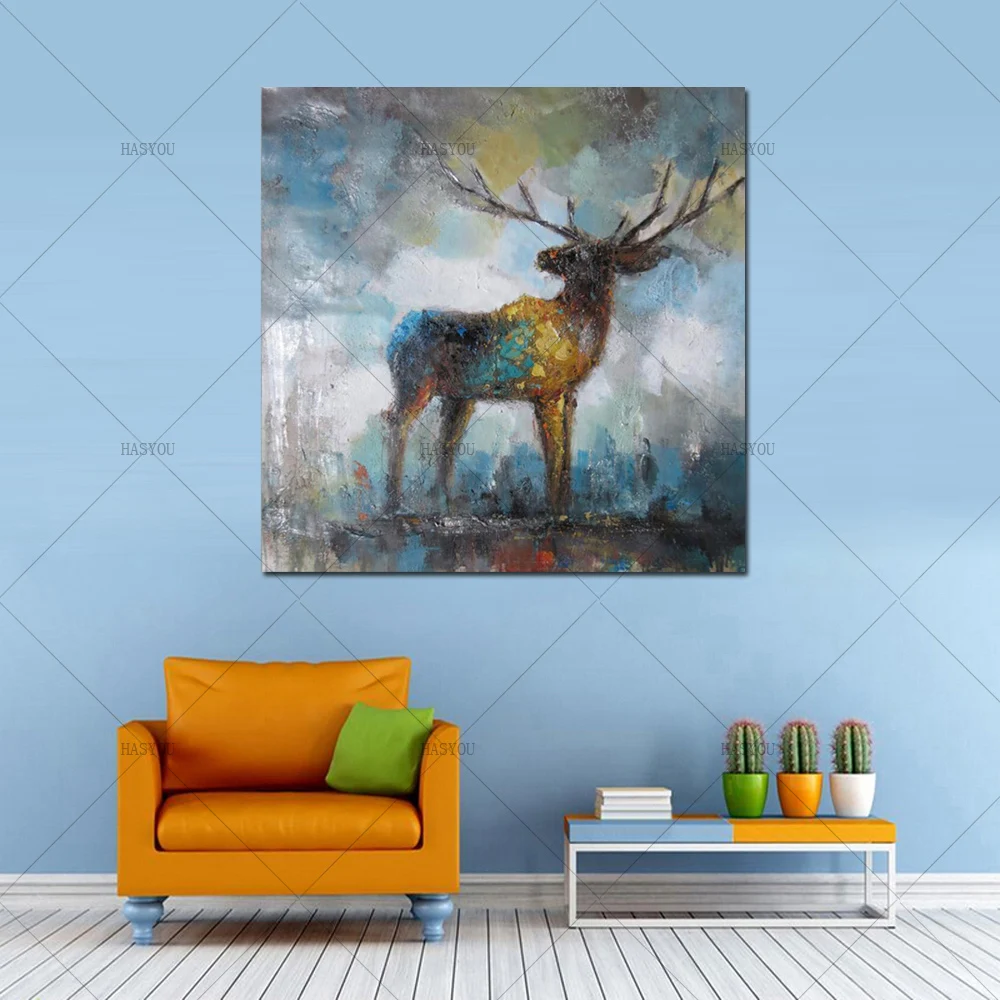 100% ручная роспись Современная животная картина маслом на холсте животное