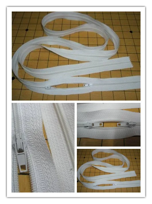 Бесплатная доставка! Белый нейлон 3 # пододеяльник на молнии длиной 100 см