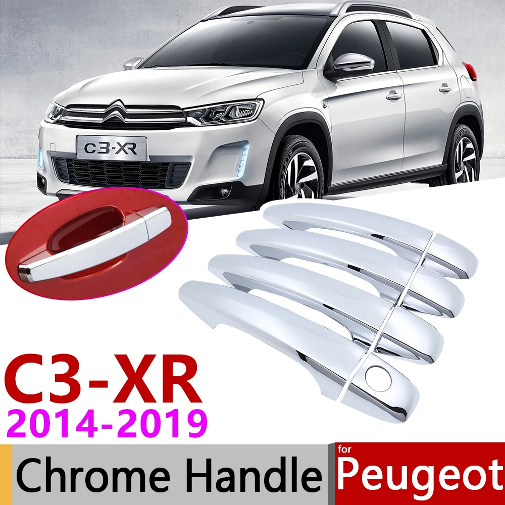 Для Citroen C3 XR 2014 ~ 2019 хромированная крышка для внешней дверной ручки аксессуары