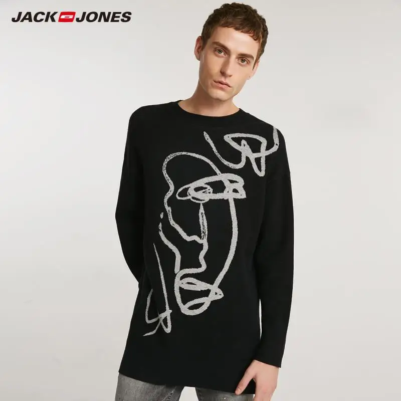 

JackJones Autumn Men's Comfortable Abstract Contrast Print Casual Style sweater Top 218324515