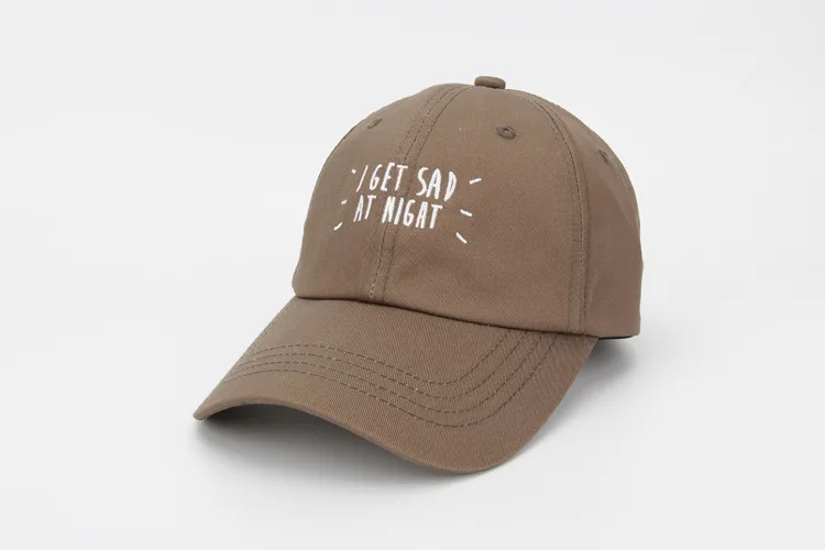 2016 Curved Brim Fitted Trucker Hat Brand I Get sad at night Snapnack Hat Letter Baseball Cap Women Men Hip Hop Bone Fishing Cap