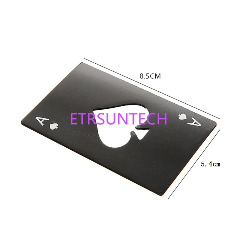 400 шт./лот черная/серебряная открывалка для пивных бутылок с покерной картой