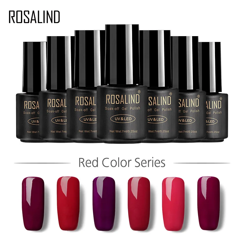 ROSALIND Гель лак для ногтей набор 1 шт. 7 мл красный цвет серия удлинитель маникюра
