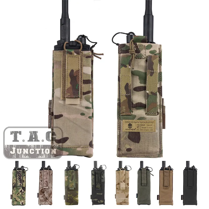 Emerson тактическая радиостанция MBITR сумка EmersonGear Портативная сумка Регулируемая рация Карманный Перевозчик с крюком и петлей для AVS жилет