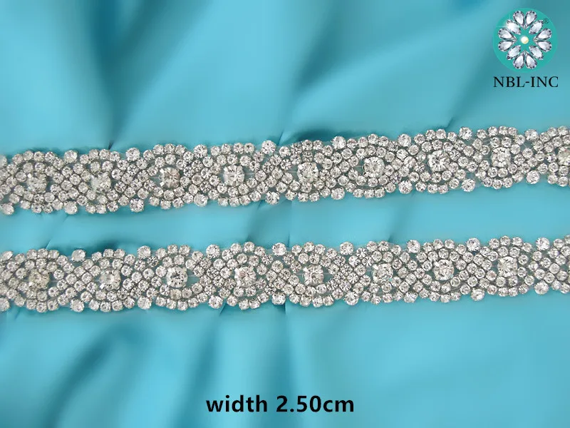 (10 ярдов) оптовая продажа серебряных бусин с кристаллами для свадебного платья |