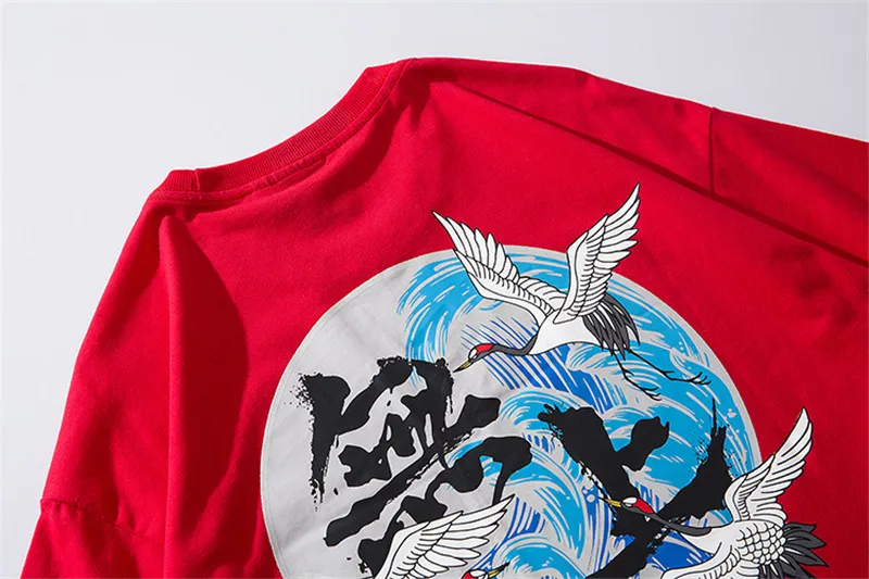 Bebovisi бренд Японская уличная одежда Ukiyo E печатных футболки Harajuku Хип-хоп стиль мужские футболки повседневные большие