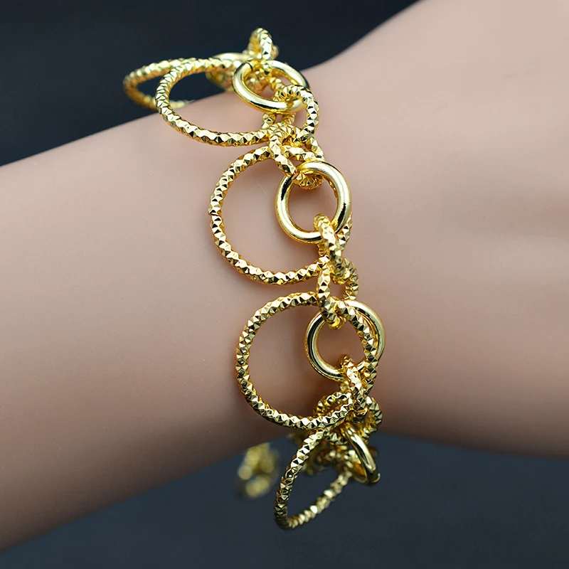 ZEA Дорогие ювелирные Романтические обереги на браслетах для женщин с звеньевыми цепочками, круглыми кольцами на цепочке на вечеринки, свадьбы, день рождения.