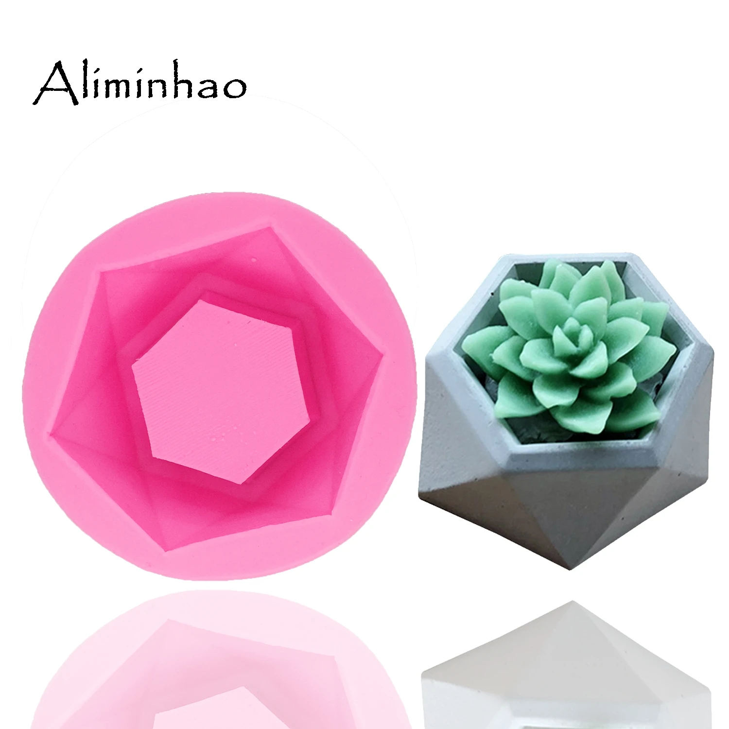 

B1351 Silicone molds for 3D crafts Maker Cement Concrete Stone Project flower pot Mold DIY candle mold Reusable