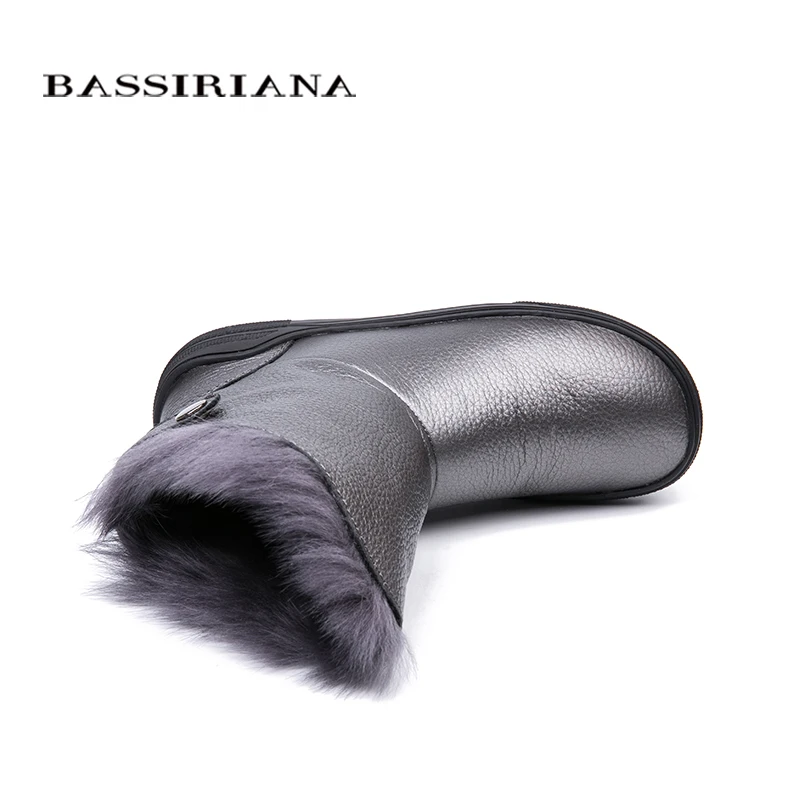 BASSIRIANA/2018 новые зимние из натуральной кожи женские сапоги модные теплые черного