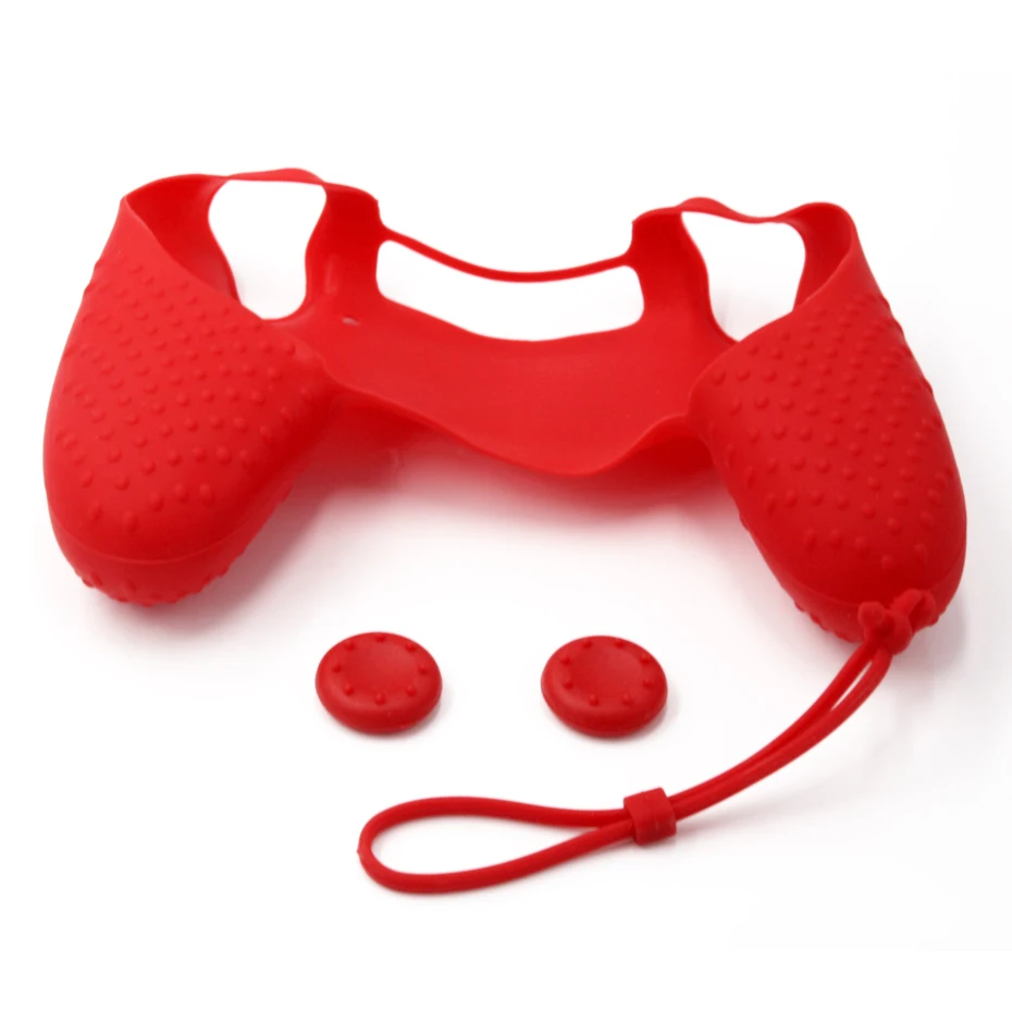 Силиконовый чехол для Playstation 4 ps4 контроллер чехол нескользящий+ ДЖОЙСТИК колпачки для Dualshock 4 ps4 Геймпад протектор Silicona PS4