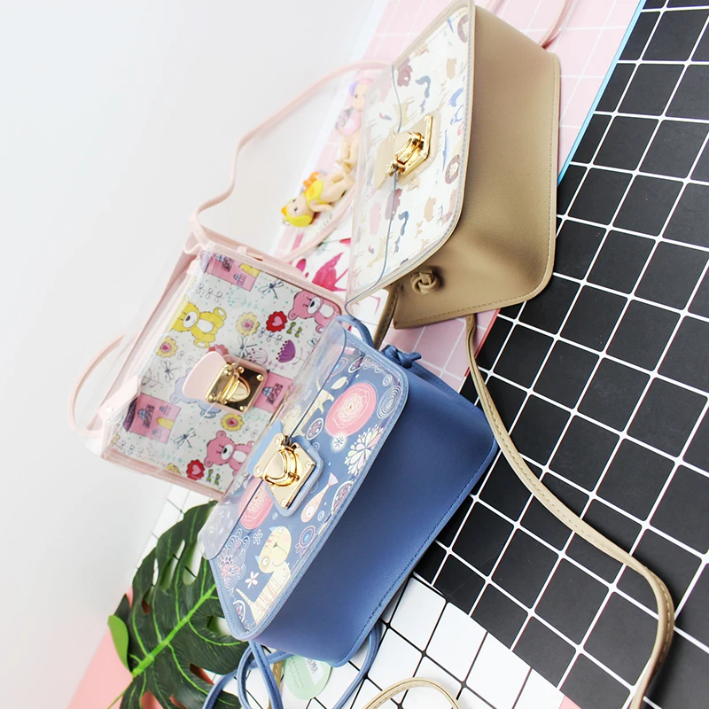 Youda PVC Material Ladies Messenger Bag Korean Version of the Cartoon Cute Coin Purse Mobile Phone Fashion Shoulder Bags | Багаж и сумки