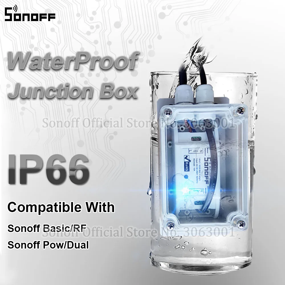 Sonoff IP66 водонепроницаемая распределительная коробка водонепроницаемый чехол водостойкий корпус Поддержка Sonoff Basic/RF/Dual/Pow для рождественских елок