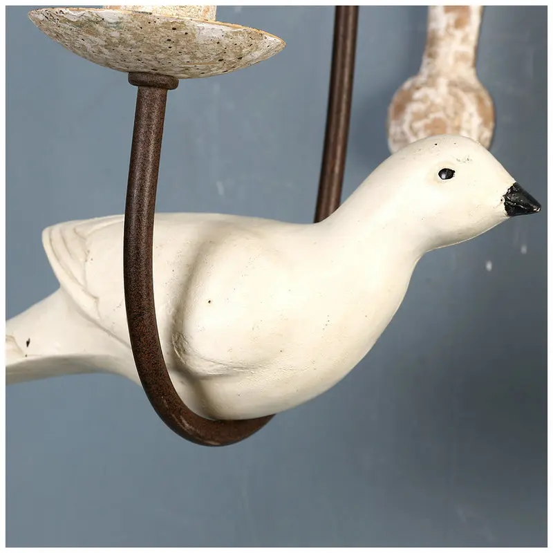 American Country Retro Woodwork Wall Lantern Villa Living Room Bird Creative Antique Old Iron Art Hotel Decoration Light | Лампы и