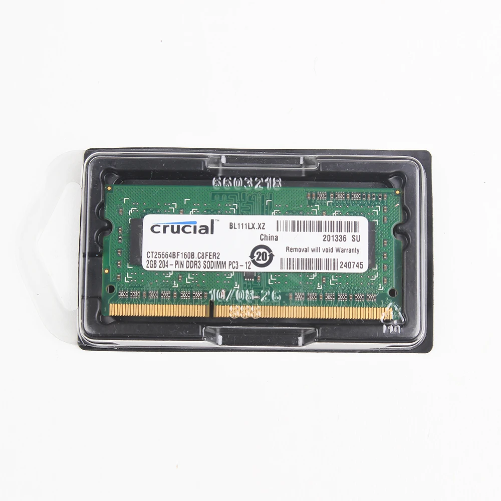 Crucial 2G 1600S 2x2 Гб (4 Гб) ОЗУ PC3 12800 204 Pin SoDimm|Оперативная память| |