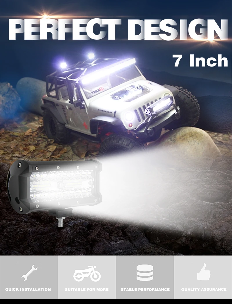 CO светильник 3-РЯД светодиодный светильник бар " 120 Вт Offroad Combo авто светодиодный рабочий светильник 12V 24V для внедорожников, квадроциклов, наводненных УАЗ трактор 4x4 Lada Niva авто-Стайлинг