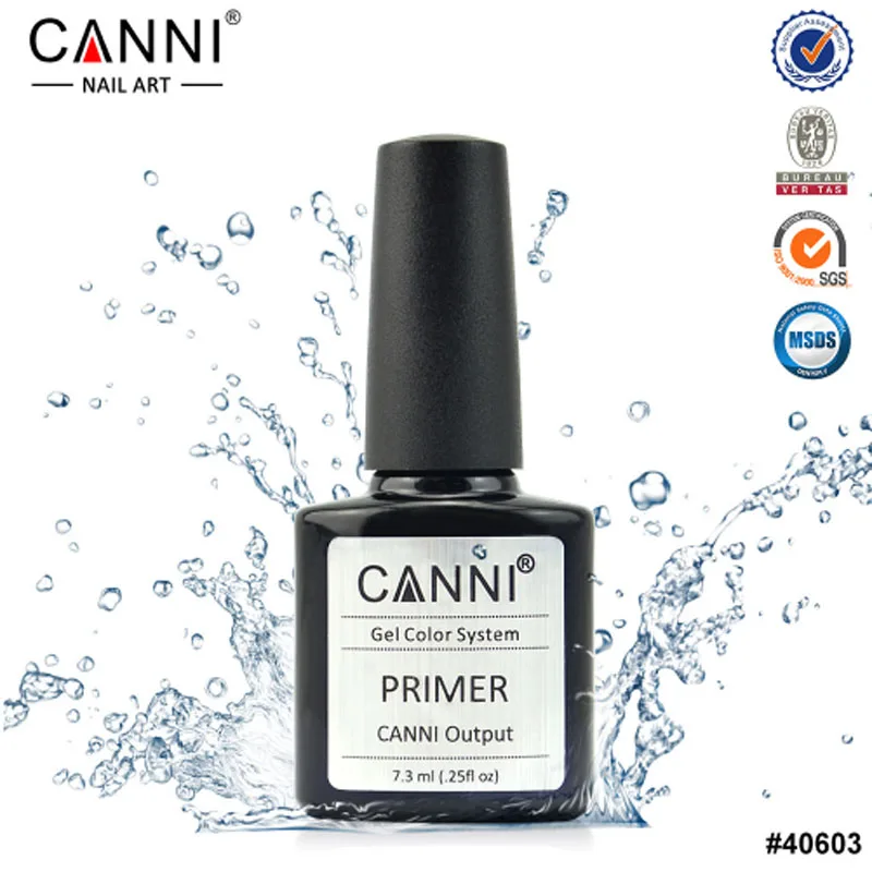 CANNI Nail UV Varnish 7.3 ml Primer long lasting output nail gel topcoat uv color polish clear quickly dry | Красота и здоровье