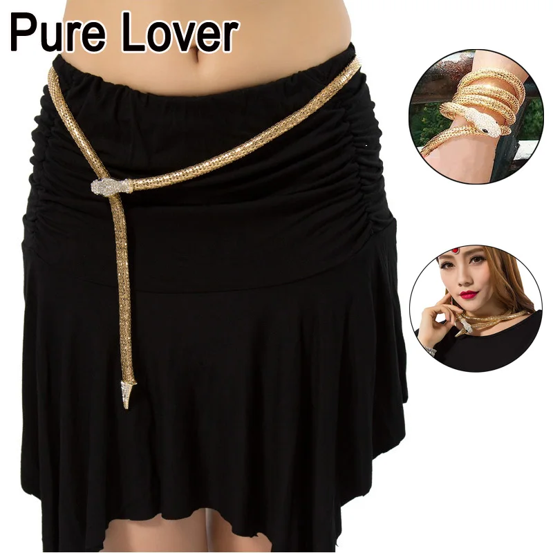 FEECOLOR 10pcs/lot Wasit Belts for women Stylish crystal Snake Buckle Dancing Waistband Girls Dress Up Multi Usage | Тематическая