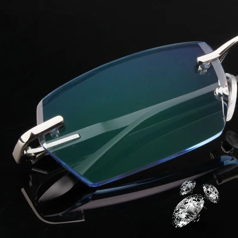 

Rimless Glasses Custom Made Prescription Glasses Fashion men's Optical glasses Myopia Hyperopia Progressive prescription