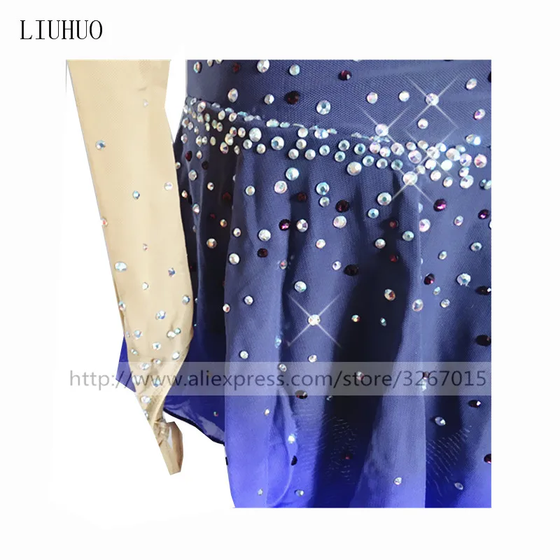 LIUHUO Figure Skating Dress Women's Girls' Ice Performance Gymnastics Competition Grey Teen Leotard Costume Dance Roller |