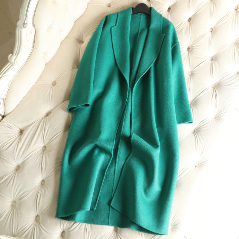 

Women Wool Coat 2018 Female Medium Length Woolen Outerwear Slim New Arrival