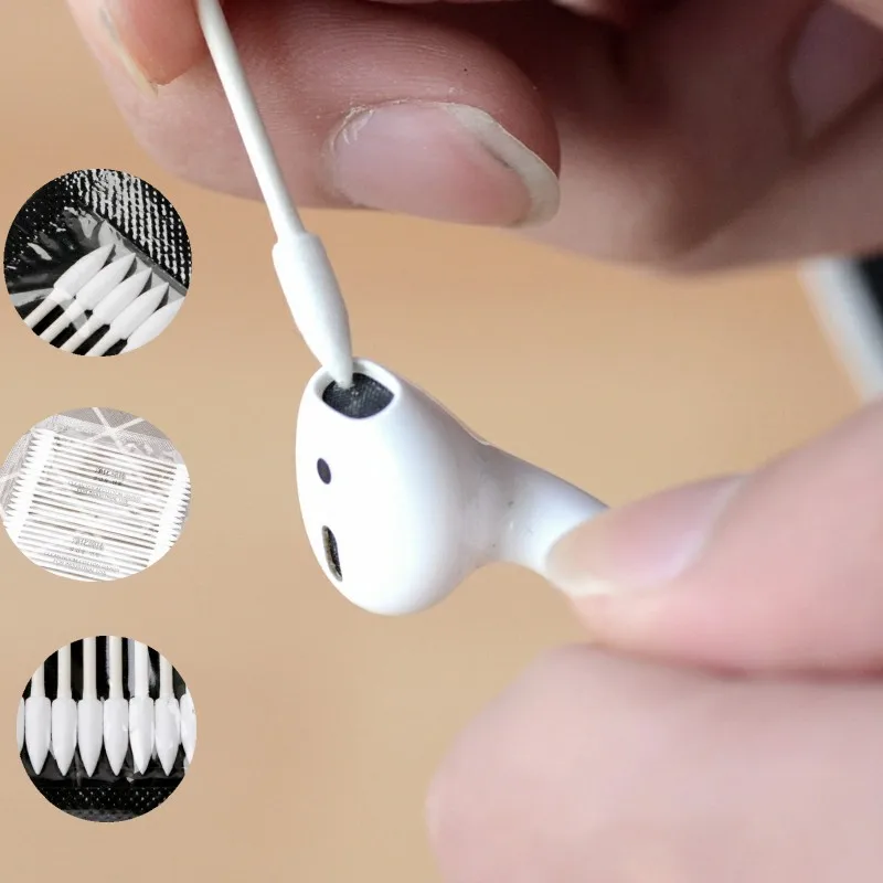 Для Apple Airpods Airpod чехол 25x хлопок одноразовая палочка инструмент для очистки гарнитура для Airpods телефон порт зарядки Apple Airpods