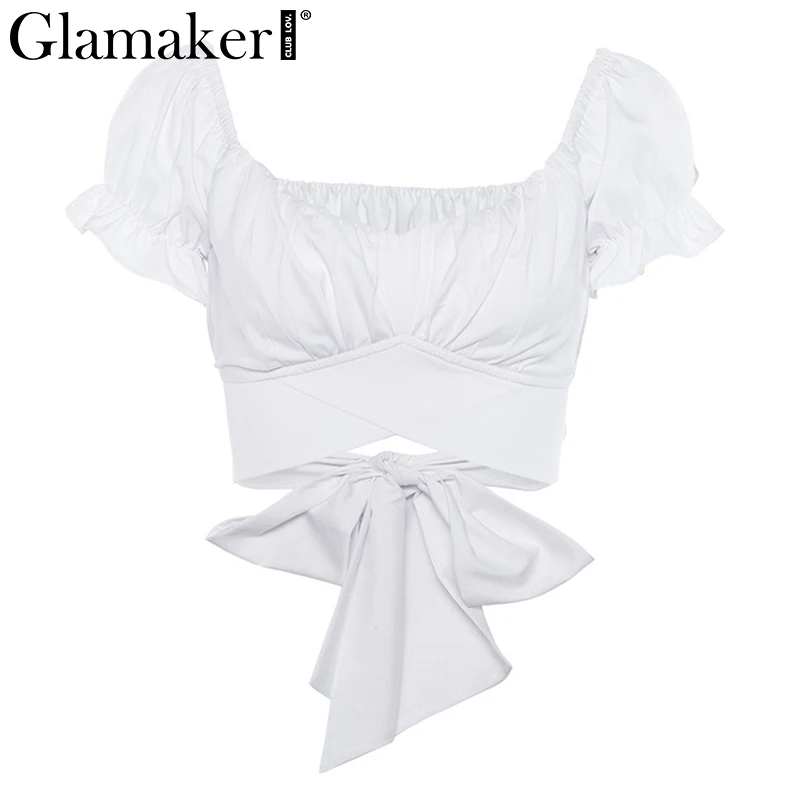 Glamaker, сексуальный укороченный топ с открытыми плечами и оборками, женский элегантный праздничный топ с вырезом лодочкой, летняя повседневная Уличная одежда, вечерние топы, cami