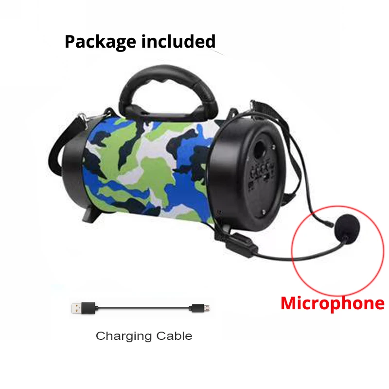 Bluetooth колонка Беспроводная MP3 аудио USB FM радио Громкая стереозвук уличная Колонка