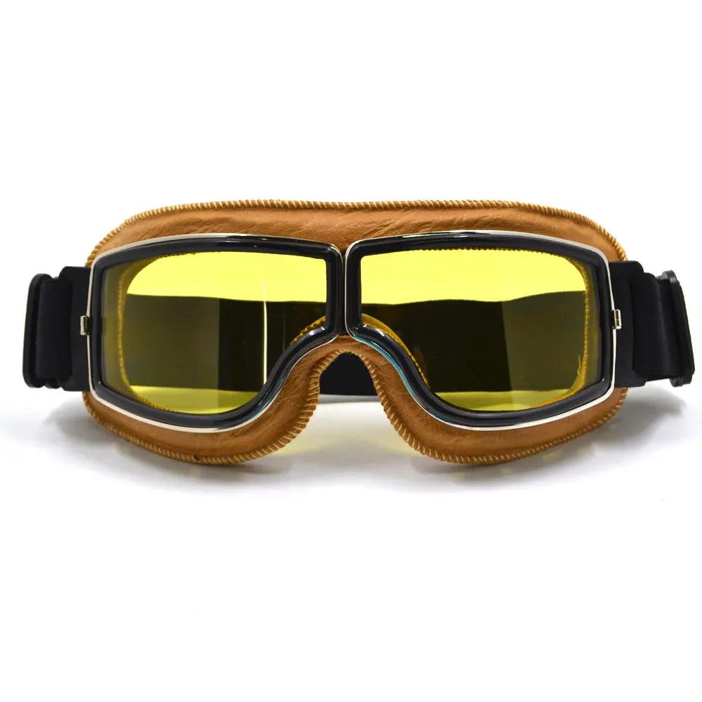 Ye frame yellow lens BJMOTO брендовые новые крутые очки для мотокросса, очки для мотоцикла, велосипедные очки, Круизер, стимпанк, ATV, велосипедные очки - Цвет: Ye frame yellow lens