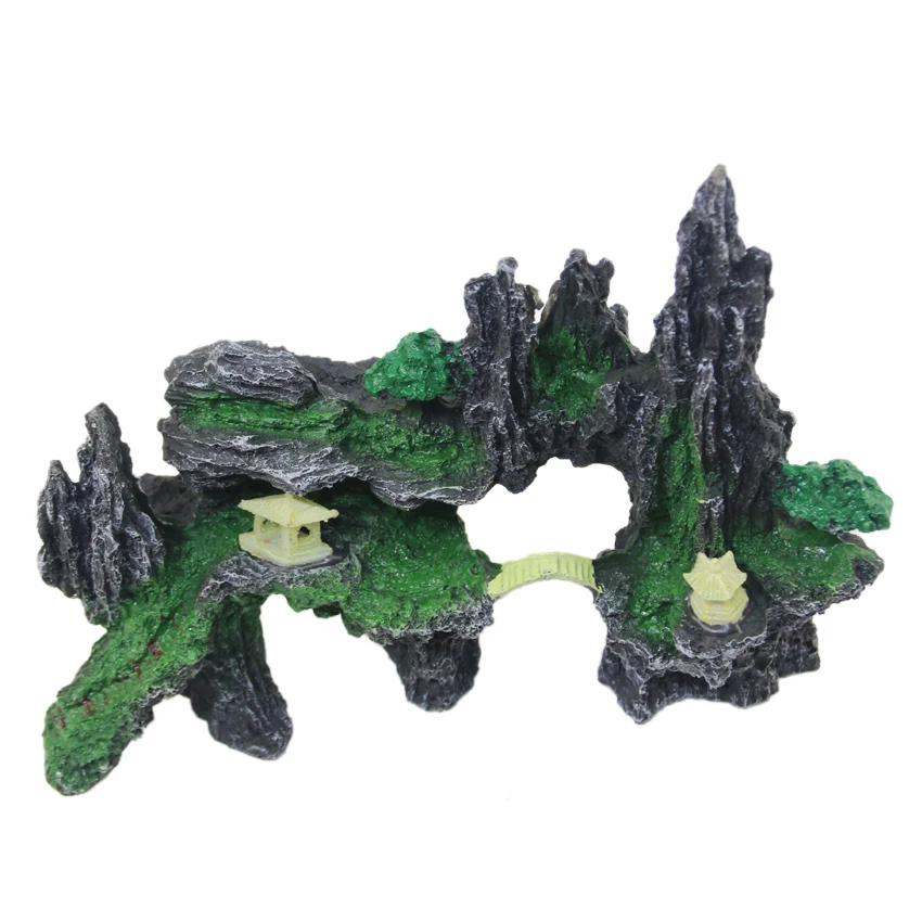 Aquarium ornament resin rockery aquarium landscaping decoration stone mountain 014B Big size 22cmx17cm | Дом и сад